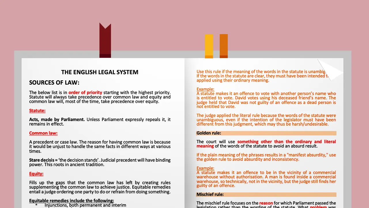 SQE 1 exam Legal system SQE notes and practice questions