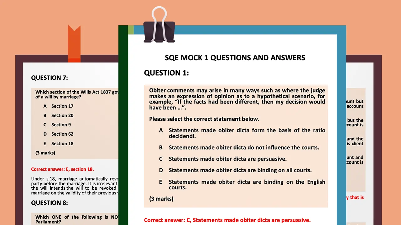 SQE Practice questions