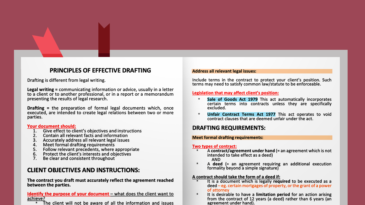 Legal drafting SQE2 Notes Brigittes FLK