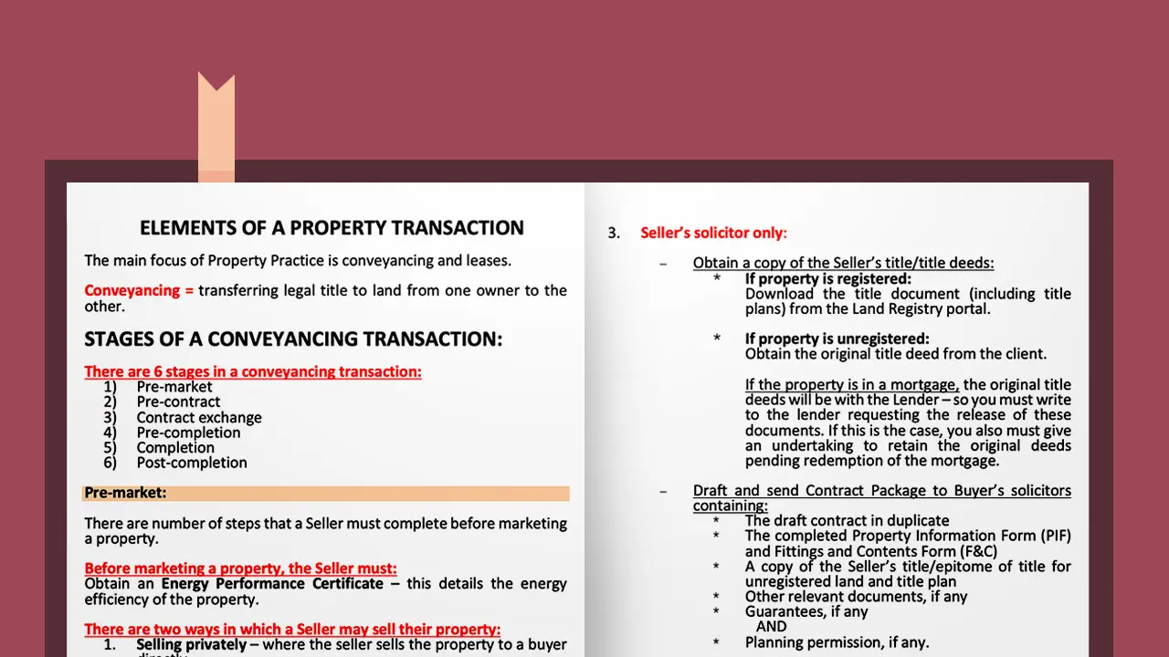SQE notes and practice questions Property Practice